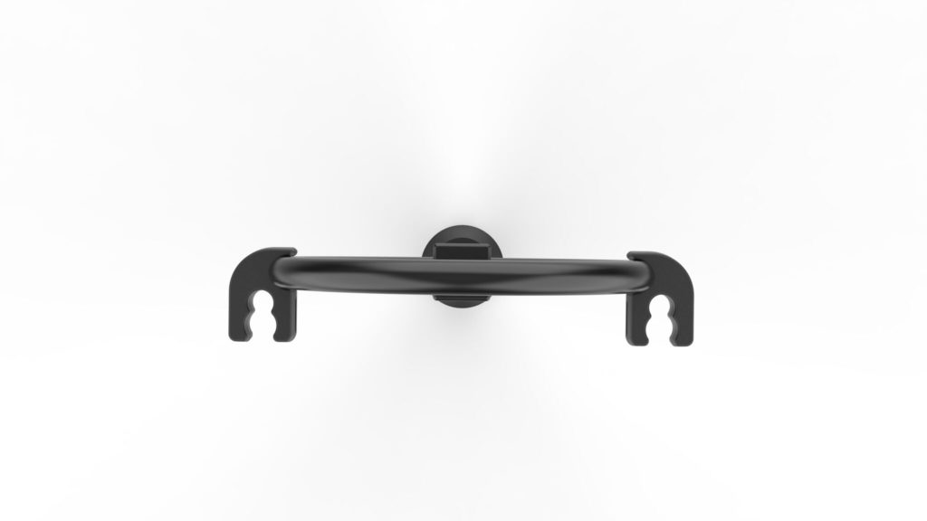 Cyklos pyöräteline OMEGA pidikkeellä ja mustalla värityksellä suoraan ylhäältä