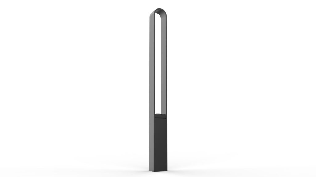 LUX pyörätelinepollari runkolukolla, huomiotaherättämätön muotoilu julkisella alueella