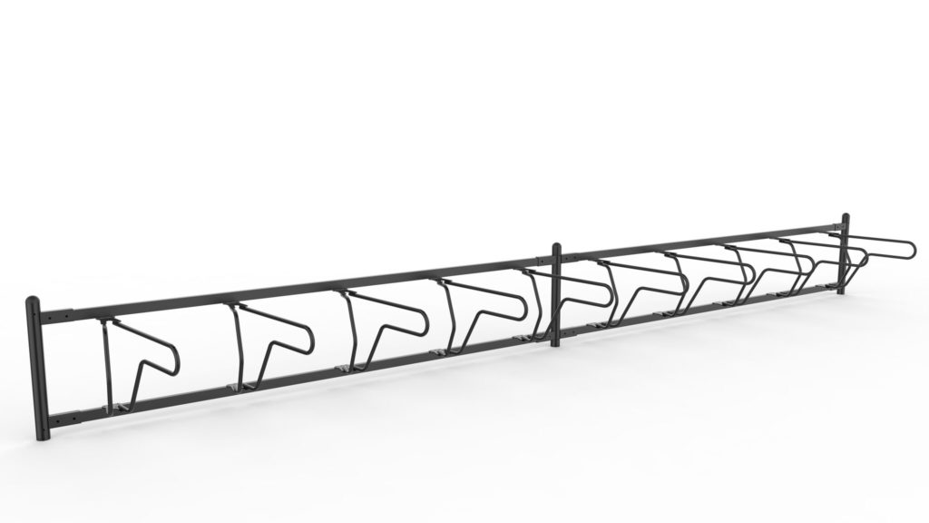 Delta runkolukitusteline, yksipuolinen pyöräteline edestä ja kahdella jaksolla jota voidaan myös pidentää, valkoinen pohja