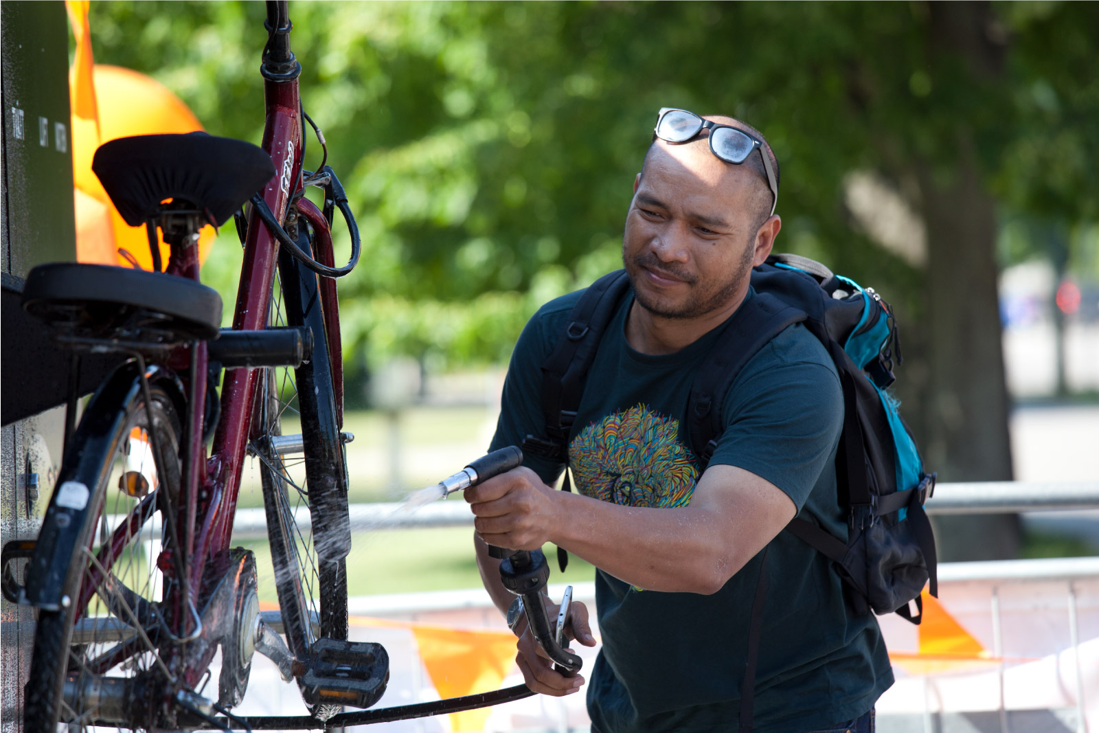 Cyklos cykelservicestation GRAND i Malmö för cyklar med effektivt tvättmunstycke.