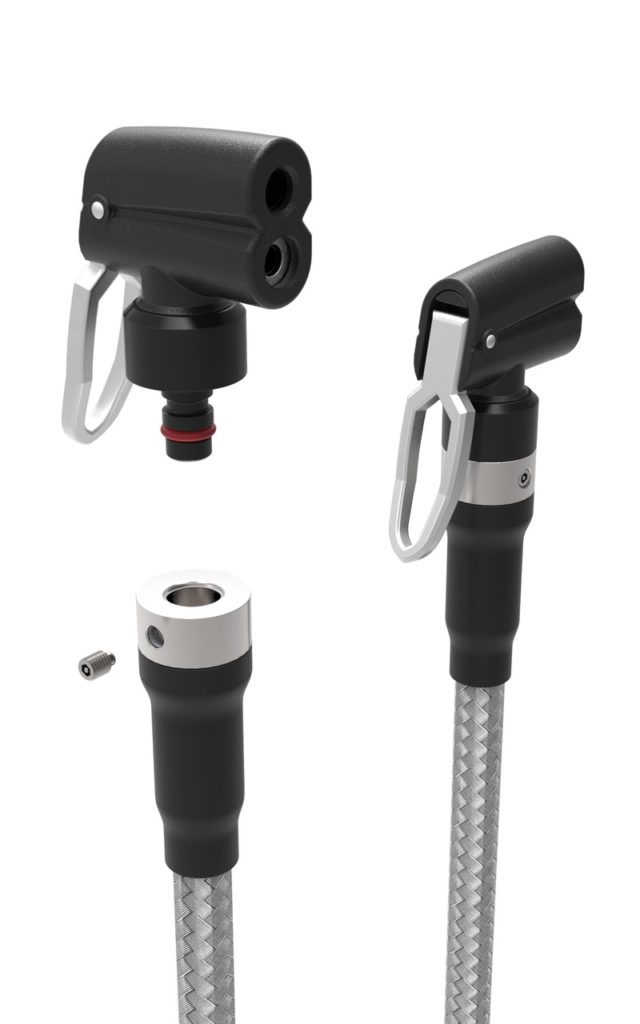 Munstycke för Cyklos WAVE air cykelpump för offentlig utemiljö