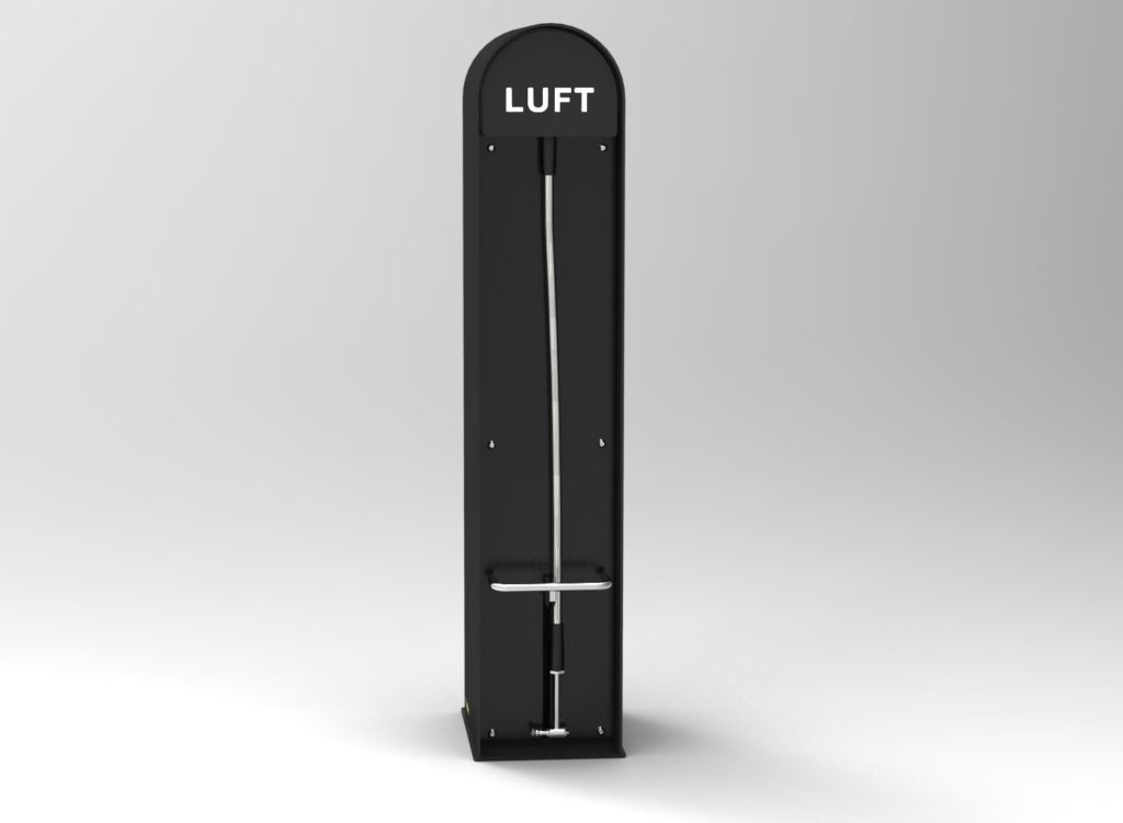 Cyklos WAVE air manuell cykelpump för offentlig utemiljö.