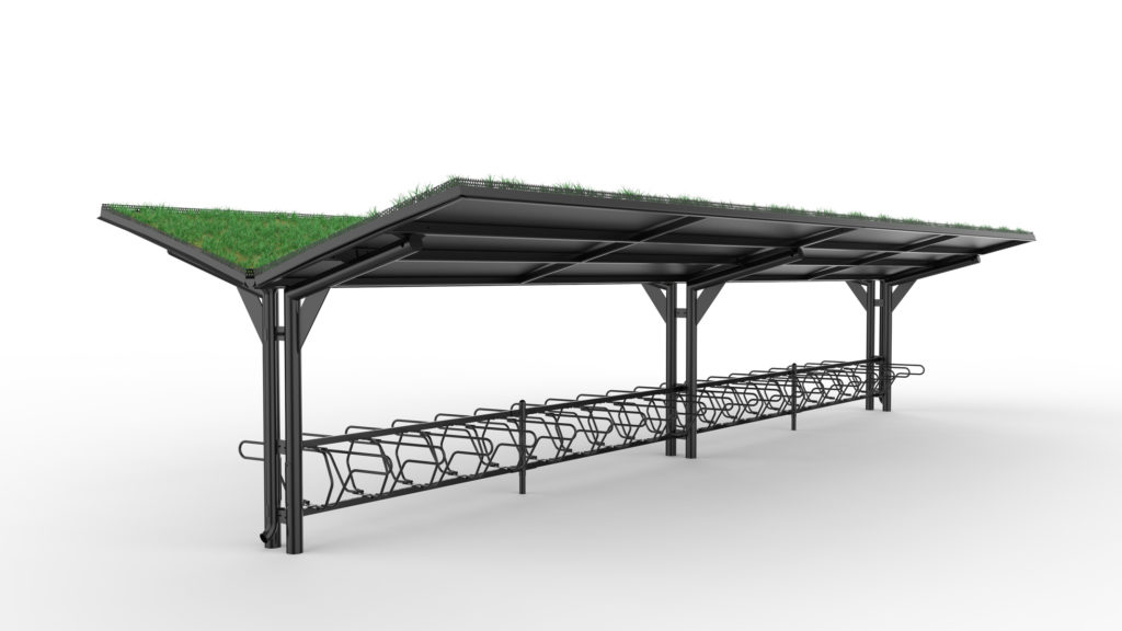 Dubbelsidigt cykeltak med sedum