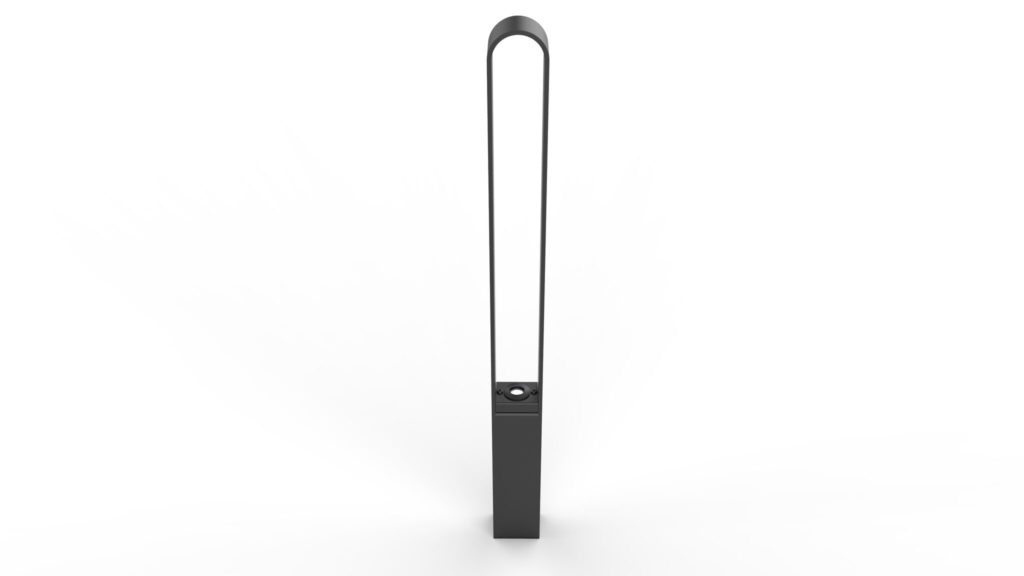 Rendering av cykelpollare LUX från Cyklos med vit bakgrund