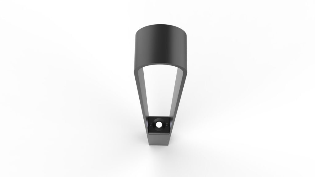 Rendering från ovan av cykelpollare LUX från Cyklos med vit bakgrund