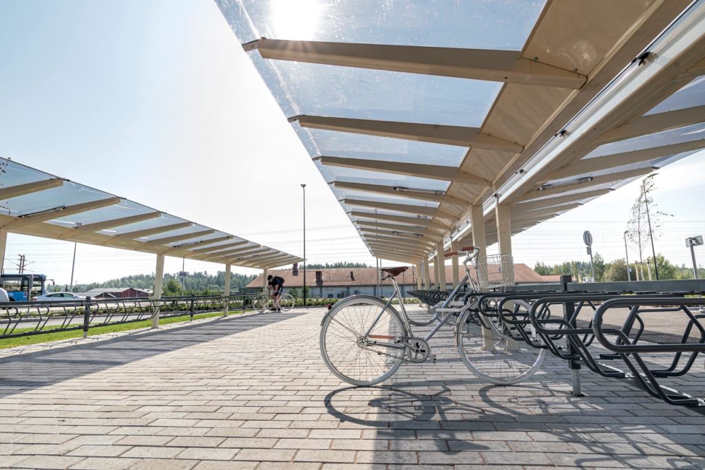 Cykeltak i polykarbonat