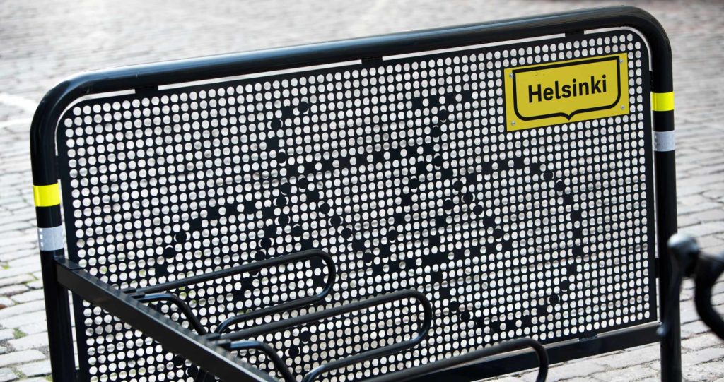 Inramning av cykelställ i offentlig miljö