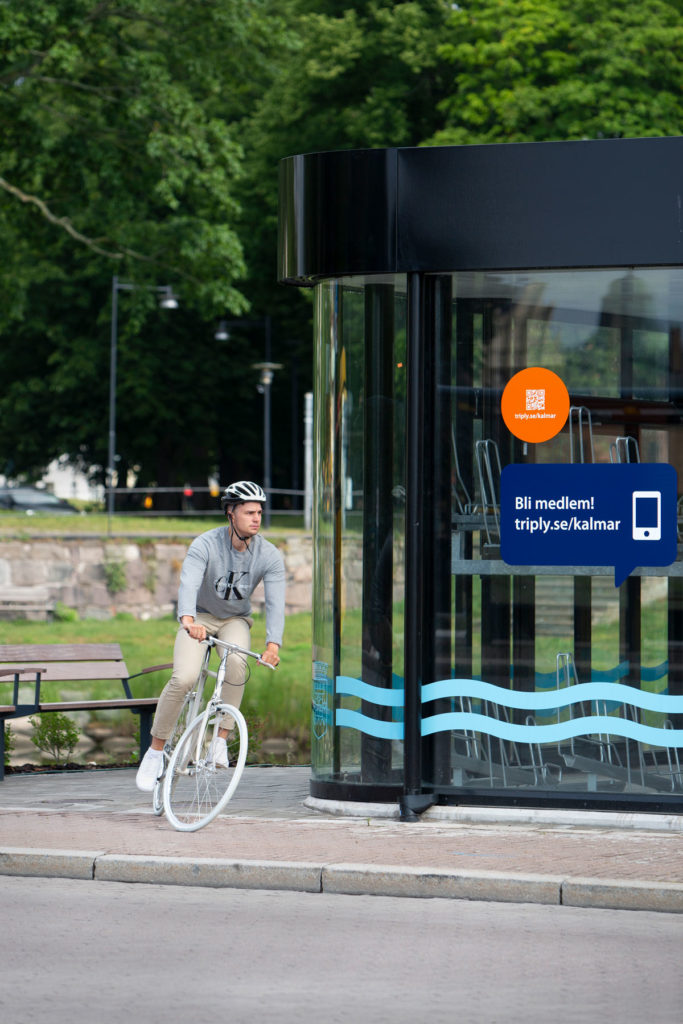 Cykelgarage med runda hörn för smidig cykling
